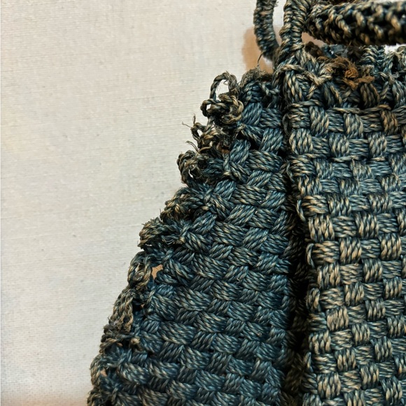 Vintage 1940s Woven Blue and Tan Purse - Picture 7 of 7